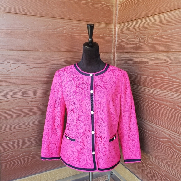 NWT RSVP by Talbots Flower-Filled Corded Lace Jacket Size 10 - Picture 4 of 16